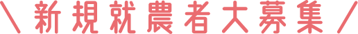 新規就農者大募集
